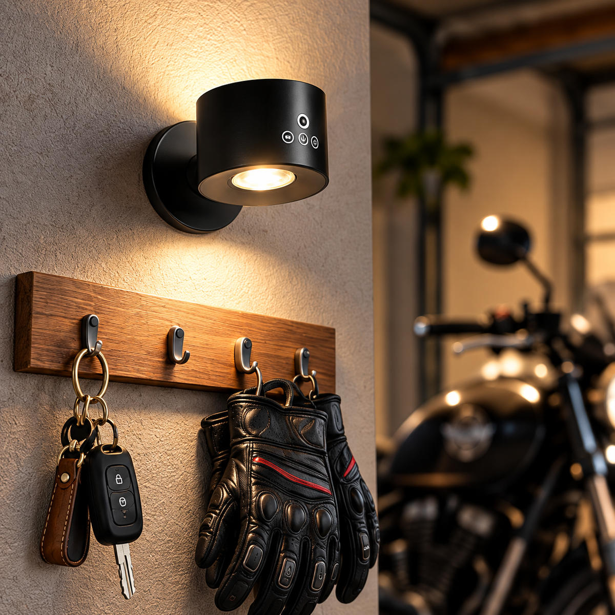 Cordless Magnetic Dual-Beam Wall Light for Garage & Entryway