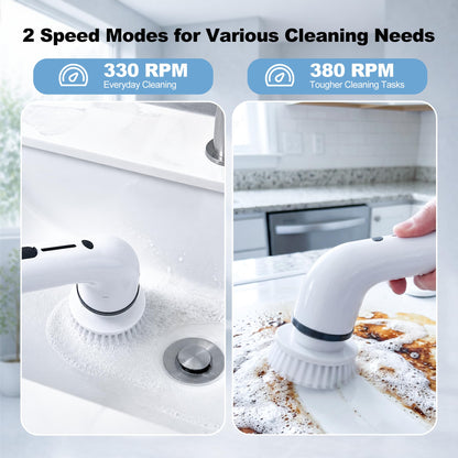 Cordless Telescopic Spin Scrubber — 9-in-1 Cleaning System