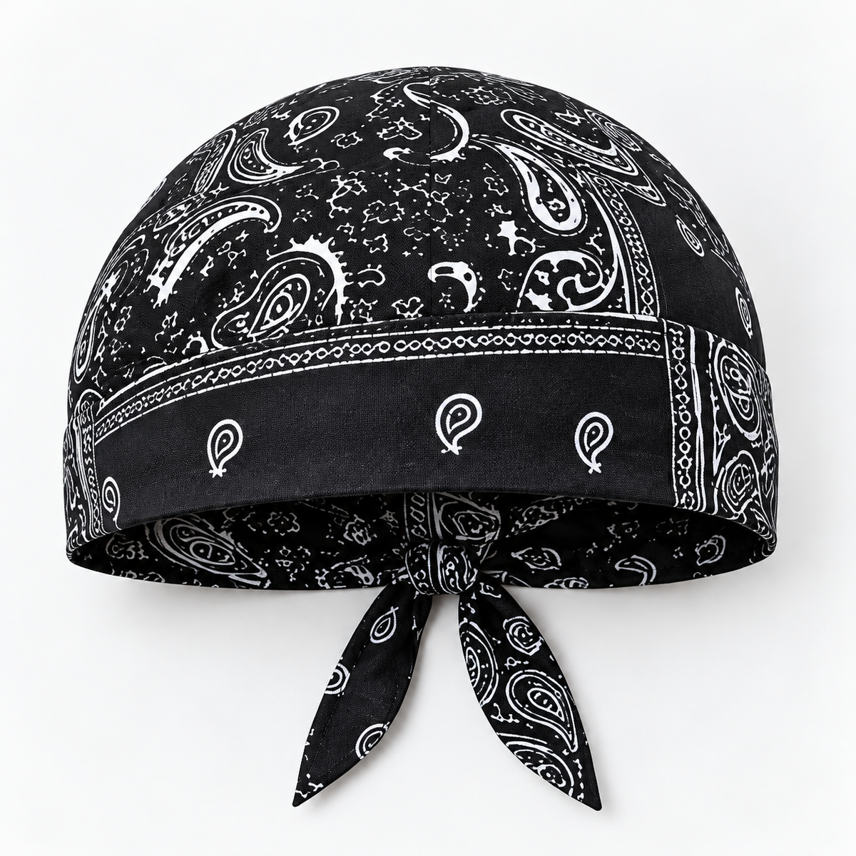 Sweat-Wicking Motorcycle Skull Cap with Adjustable Rear Ties