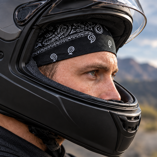 Sweat-Wicking Motorcycle Skull Cap with Adjustable Rear Ties