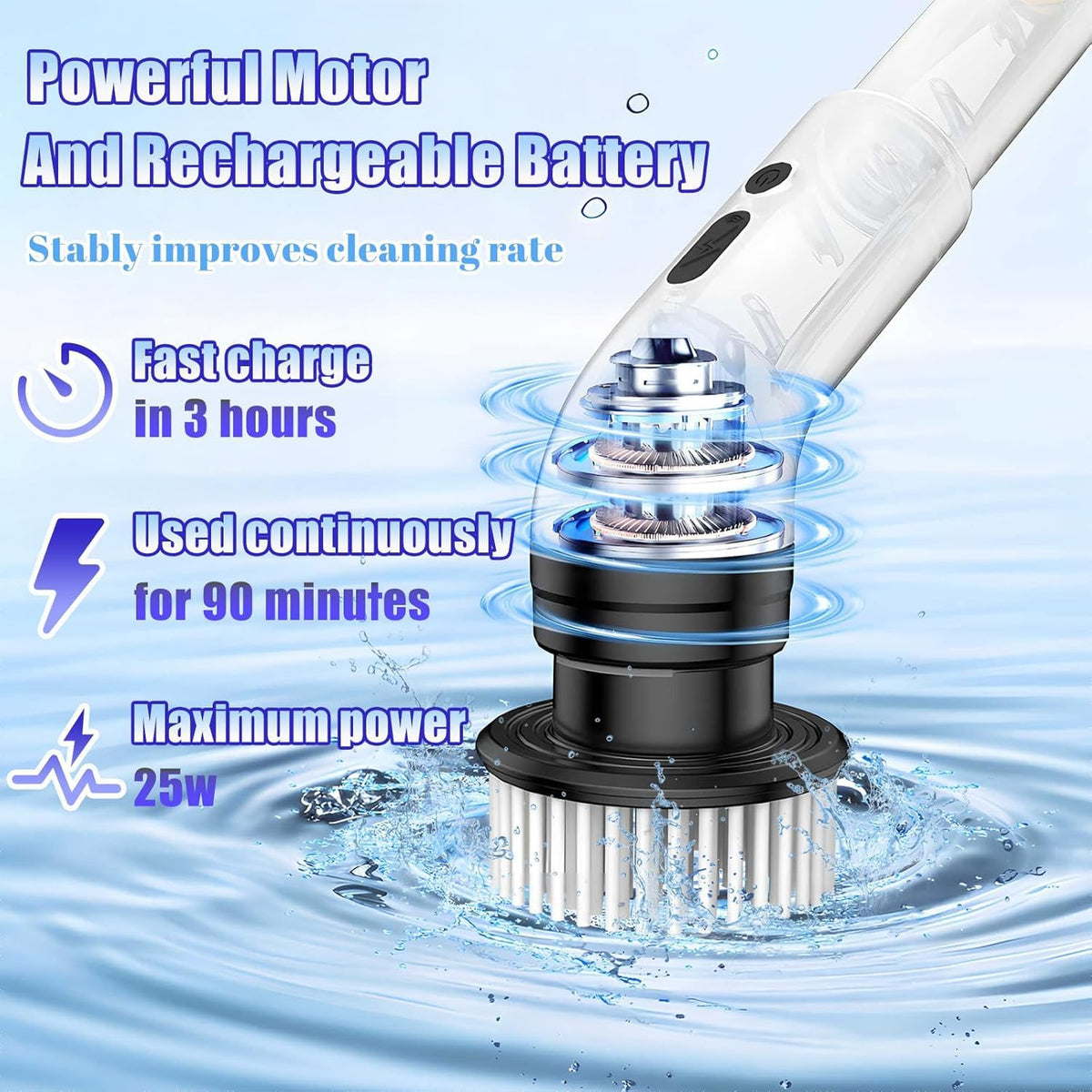 Cordless Telescopic Spin Scrubber — 9-in-1 Cleaning System