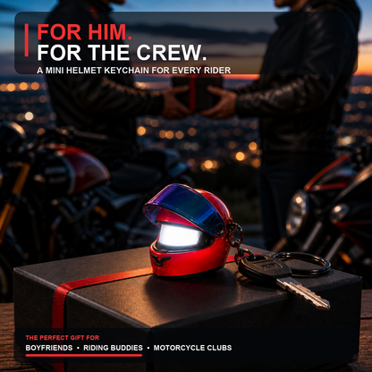 Light-Up Mini Helmet Keychain