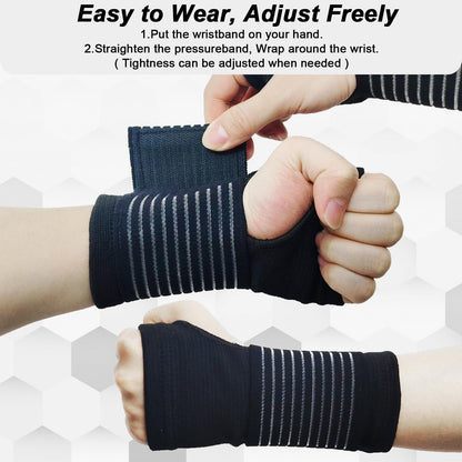 Motorcycle Wrist Support Wraps, 2-Pack