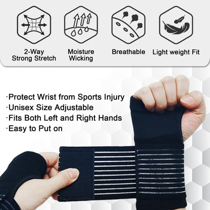 Motorcycle Wrist Support Wraps, 2-Pack