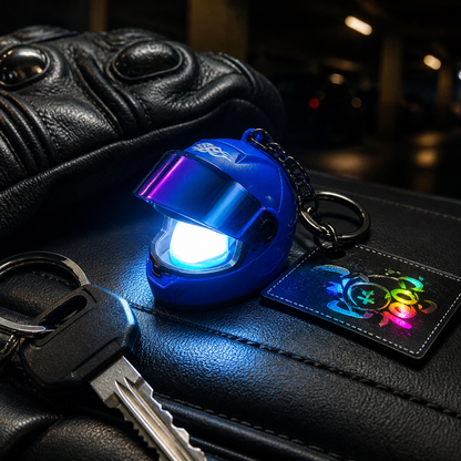 Light-Up Mini Helmet Keychain