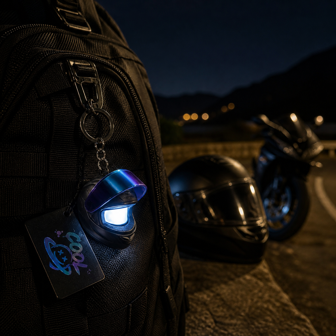 Light-Up Mini Helmet Keychain
