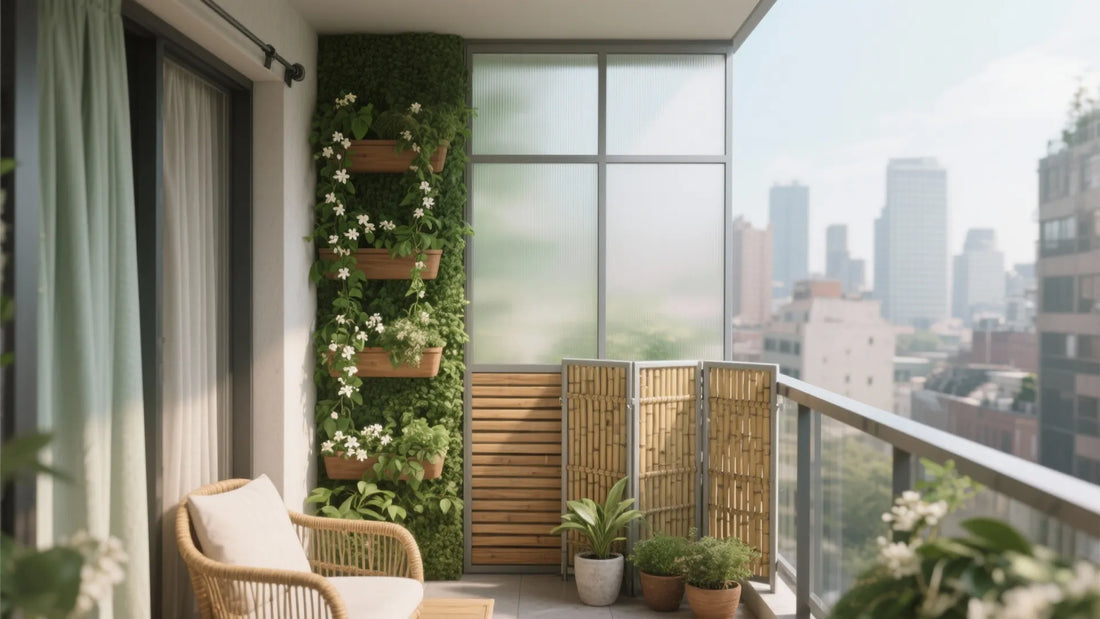 Balcon urbain lumineux en ete