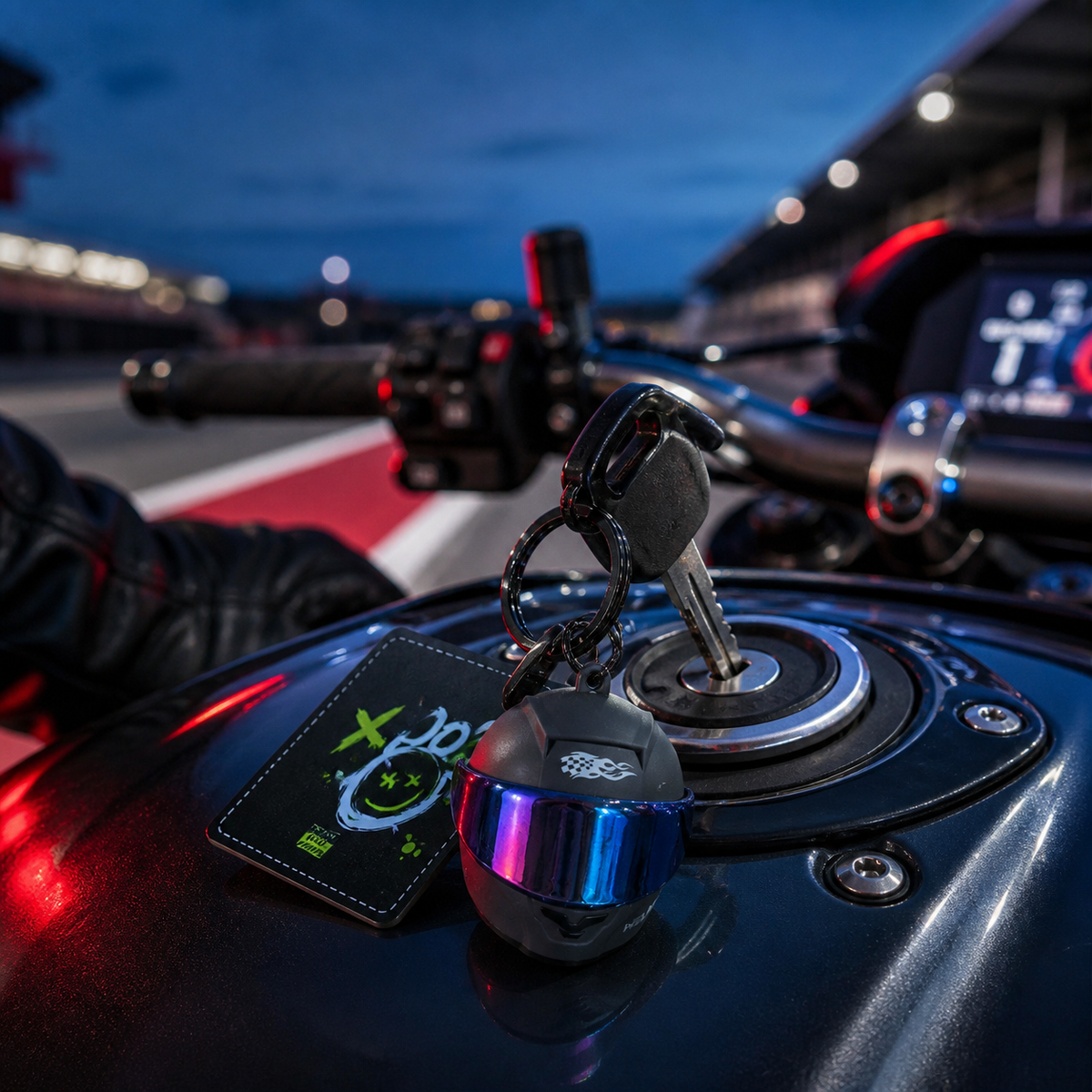 Light-Up Mini Helmet Keychain