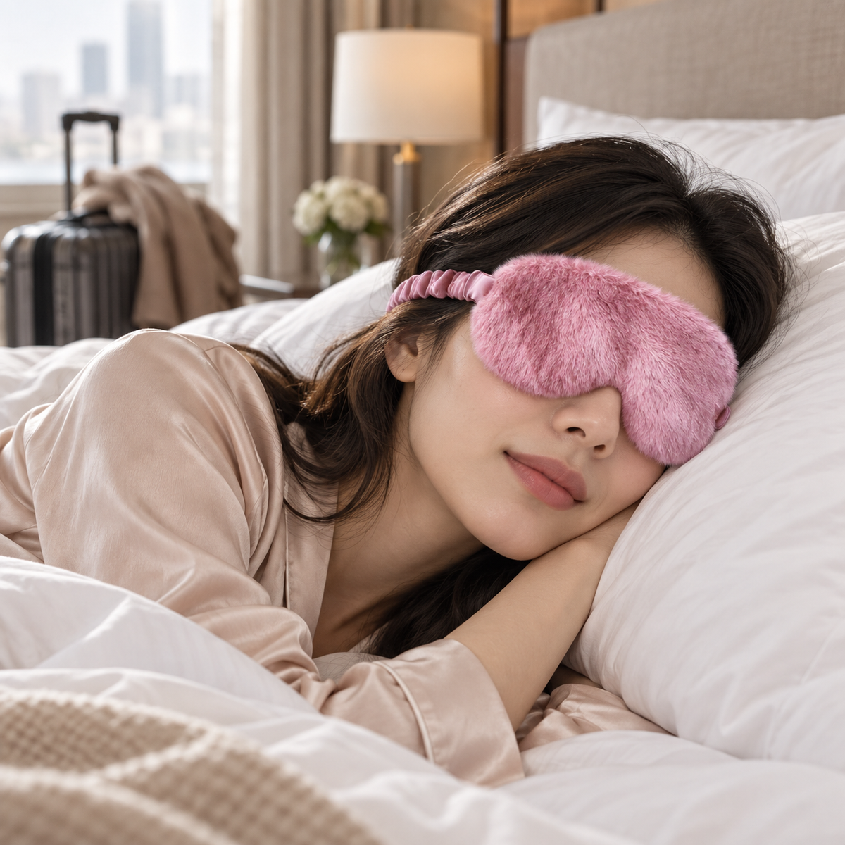 Plush Satin-Lined Sleep Mask Set