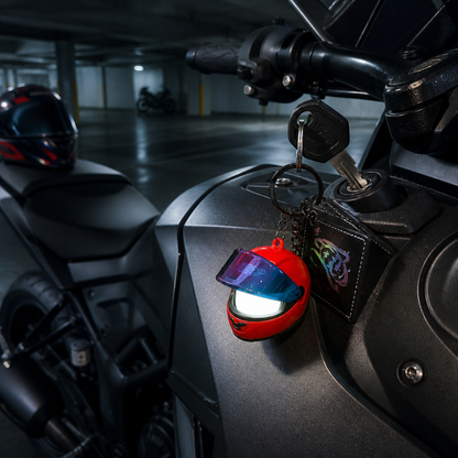 Light-Up Mini Helmet Keychain