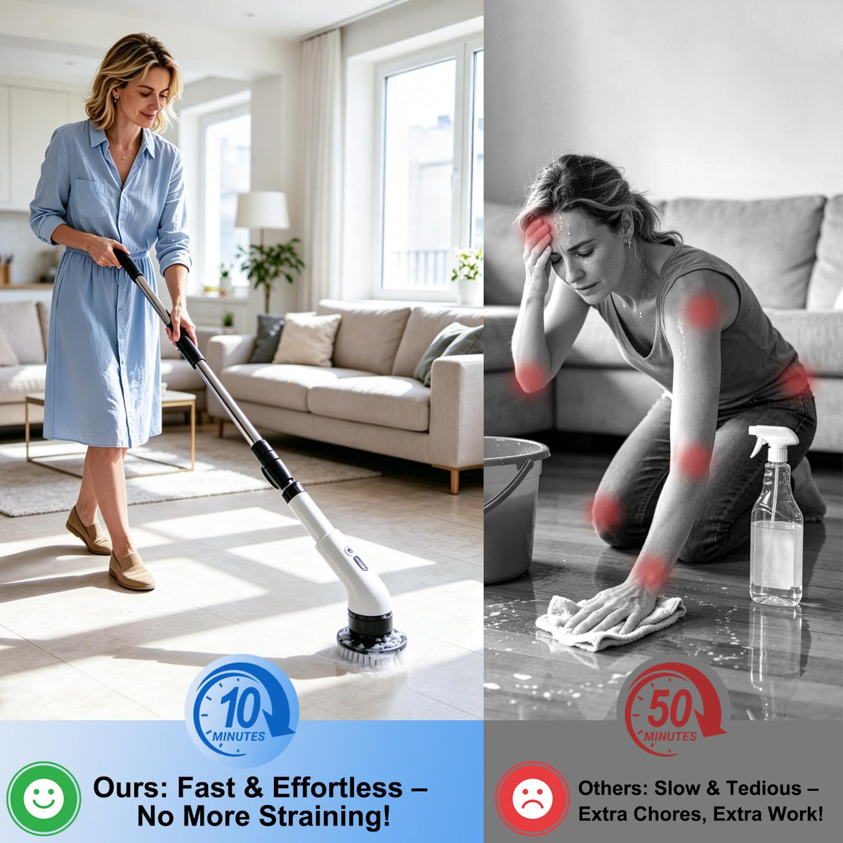 Cordless Telescopic Spin Scrubber — 9-in-1 Cleaning System